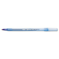 BIC Round Stic 1 mm Medium Stick Ballpoint Pens, Blue, 12-Pack