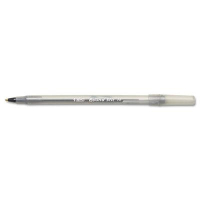 BIC Round Stic 1 mm Medium Stick Ballpoint Pens, Black, 12-Pack
