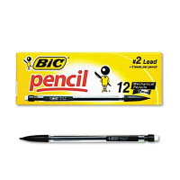 BIC #2 0.7 mm Black Clear Plastic Mechanical Pencils, 12-Pack