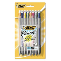 BIC Xtra Precision #2 0.5 mm Assorted Colors Plastic Mechanical Pencils, 24-Pack
