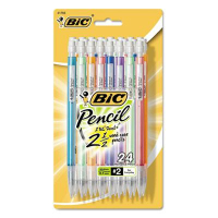 BIC #2 0.7 mm Assorted Colors Plastic Mechanical Pencils, 24-Pack