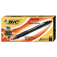 BIC Velocity 1.6 mm Bold Retractable Ballpoint Pens, Black, 12-Pack
