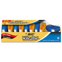 BIC Wite-Out EZ Correct 1/6" x 472" Correction Tape, White, 10-Pack
