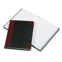 Boorum & Pease 7-5/8" x 9-5/8" 300-Page Record Rule Account Book, Black/Red Cover