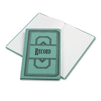 Boorum & Pease 7-5/8" x 12-1/8" 150-Page Record Rule Account Book, Blue Cover
