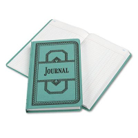 Boorum & Pease 7-5/8" x 12-1/8" 150-Page Journal Rule Record Account Book, Blue Cover