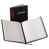 Boorum & Pease 8-1/8" x 10-3/8" 150-Page Record Rule Log Book, Black/Red Cover
