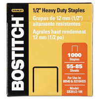 Stanley Bostitch 85-Sheet Capacity Heavy-Duty Staples, 1/2" Leg, 1000/Box