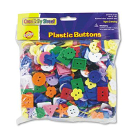 Chenille Kraft 1 lb Plastic Button Assortment, Assorted Colors/Sizes