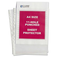 C-Line 8-1/4" x 11-3/4" A4 Standard Weight Poly Sheet Protector, 50/Box