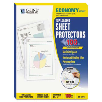 C-Line 8-1/2" x 11" Top-Load Economy Poly Sheet Protectors, 100/Box
