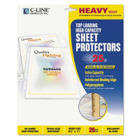 C-Line 8-1/2" x 11" Top-Load High Capacity Poly Sheet Protectors, 25/Box