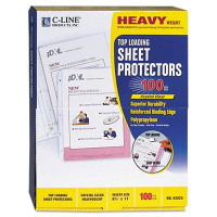 C-Line 8-1/2" x 11" Top-Load Heavyweight Clear Poly Sheet Protectors, 100/Box