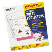 C-Line 8-1/2" x 11" Top-Load Heavyweight Non-Glare Poly Sheet Protectors, 100/Box