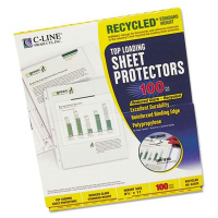 C-Line 8-1/2" x 11" Top-Load Recycled Poly Sheet Protectors, 100/Box