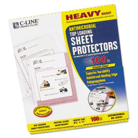 C-Line 8-1/2" x 11" Top-Load Heavy Antimicrobial Sheet Protectors, 100/Box