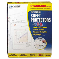 C-Line 8-1/2" x 11" Top-Load Standard Non-Glare Poly Sheet Protectors, 50/Box