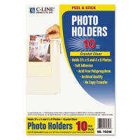 C-Line 4-3/8" x 6-1/2" Peel & Stick Photo Holders for 3" x 5" & 4" x 6" Photos, 10/Pack