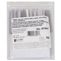 C-Line 3" x 1/2" Self-Adhesive Label Holders, Clear, 50/Pack