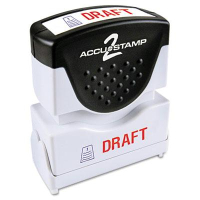Accustamp2 "Draft" Shutter Stamp with Microban, Red/Blue Ink, 1-5/8" x 1/2"