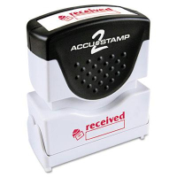 Accustamp2 "Received" Shutter Stamp with Microban, Red Ink, 1-5/8" x 1/2"