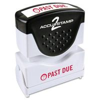 Accustamp2 "Past Due" Shutter Stamp with Microban, Red Ink, 1-5/8" x 1/2"