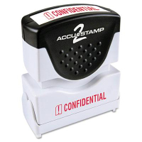 Accustamp2 "Confidential" Shutter Stamp with Microban, Red Ink, 1-5/8" x 1/2"