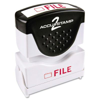 Accustamp2 "File" Shutter Stamp with Microban, Red Ink, 1-5/8" x 1/2"