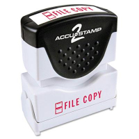 Accustamp2 "File Copy" Shutter Stamp with Microban, Red Ink, 1-5/8" x 1/2"
