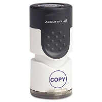 Accustamp "Copy" Pre-Inked Round Stamp with Microban, Blue Ink, 5/8"