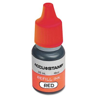 Cosco Accustamp Gel Ink Refill, Red, .35 oz Bottle