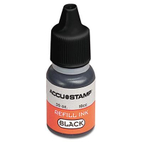Cosco Accustamp Gel Ink Refill, Black, .35 oz Bottle