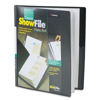Cardinal 12-Sleeve 8-1/2" x 11" ShowFile Custom Cover Presentation Book, Black