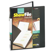 Cardinal 24-Sleeve 8-1/2" x 11" ShowFile Custom Cover Presentation Book, Black