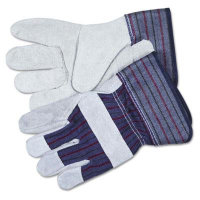 MCR Safety Memphis Men's Large Split Leather Palm Gloves, Gray