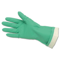 MCR Safety Memphis One Size Flock-Lined Nitrile Gloves, Green, 12 Pairs