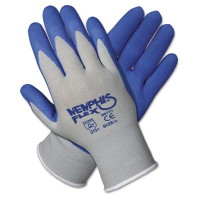MCR Safety Memphis Flex Medium Seamless Nylon Knit Latex Gloves, Blue/Gray