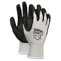 MCR Safety Memphis Economy Large Foam Nitrile Gloves, Gray/Black, 12 Pairs