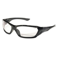 MCR Safety Crews ForceFlex Safety Glasses, Black Frame with Clear Lens