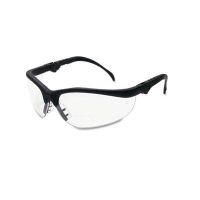 MCR Safety Crews Klondike 1.5 Magnifier Glasses, Black Frame with Clear Lens
