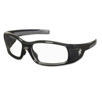 MCR Safety Crews Swagger Safety Glasses, Black Frame with Clear Lens
