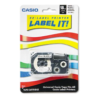 Casio XR118BKS 18 mm Label Printer Iron-On Transfer Tape, Black on White