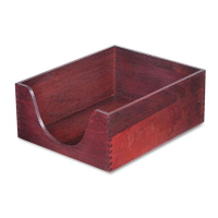 Carver 5" H Hardwood Stackable Letter Tray, Mahogany