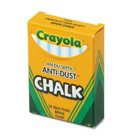 Crayola Anti-Dust 3-3/16" Chalk, White, 12-Sticks