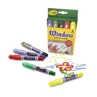 Crayola Washable Window Crayons, 5-Colors