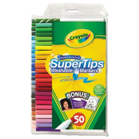 Crayola Super Tips Markers with Silly Scents, Assorted, 50-Pack