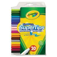 Crayola Washable Super Tips Markers with Silly Scents, Assorted, 20-Pack