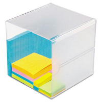 Deflect-o Desk Cube, Clear Plastic