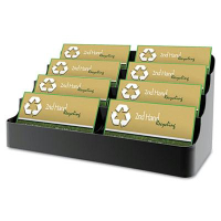 Deflect-o Eight-Pocket Recycled Business Card Holder, Holds 450 2" x 3 1/2" Cards, Black