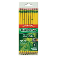Dixon Ticonderoga #2 Yellow Woodcase Pre-Sharpened Pencils, 30-Pack